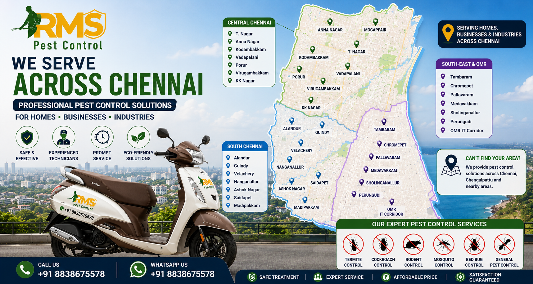 Trusted Pest Control Service Areas Chennai | 20+ Locations Covered